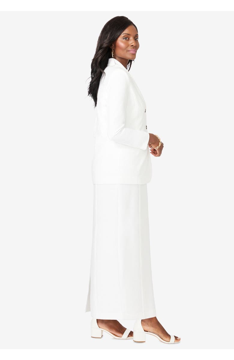 Jessica London Stretch Crepe Maxi Jacket Dress, Alternate, color, Black