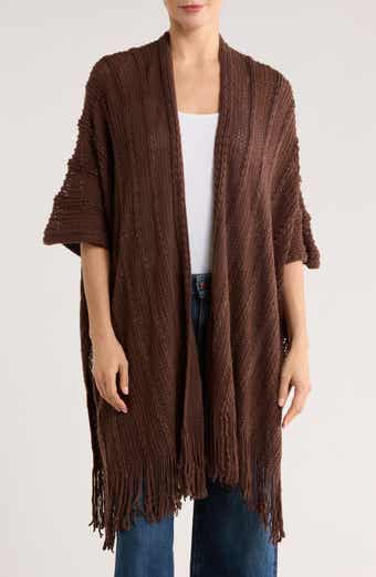 Nine West Braided Raschel Knit Ruana