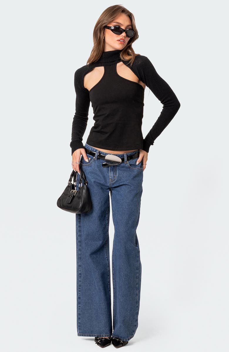 EDIKTED Turtleneck Shrug Sweater, Alternate, color, 