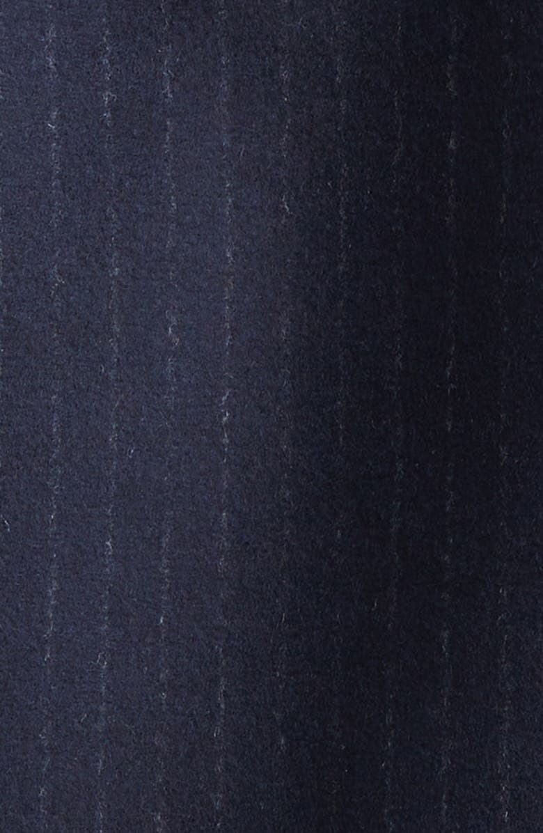 Balmain Pinstripe Mixed Media Varsity Jacket, Alternate, color, Spw Navy/ Multi