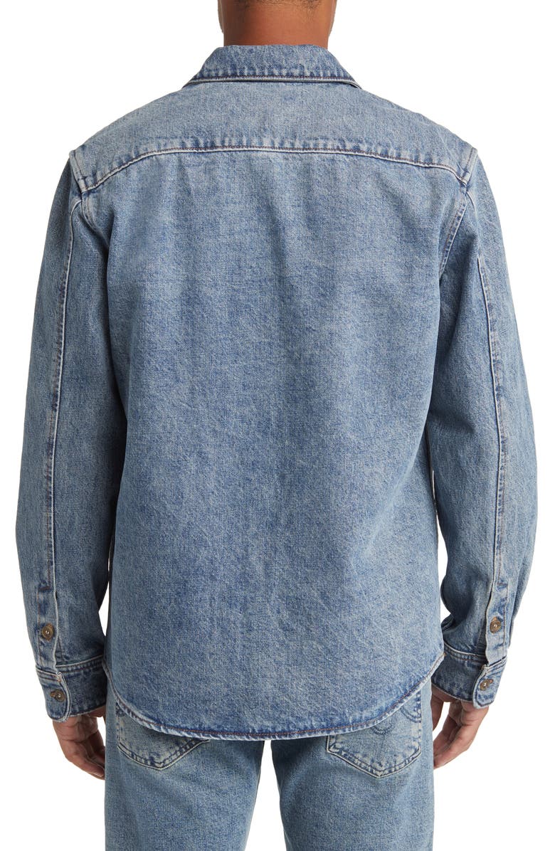 A.P.C. Surchemise Vittorio Brodee Denim Button-Up Shirt, Alternate, color, Iab Light Blue