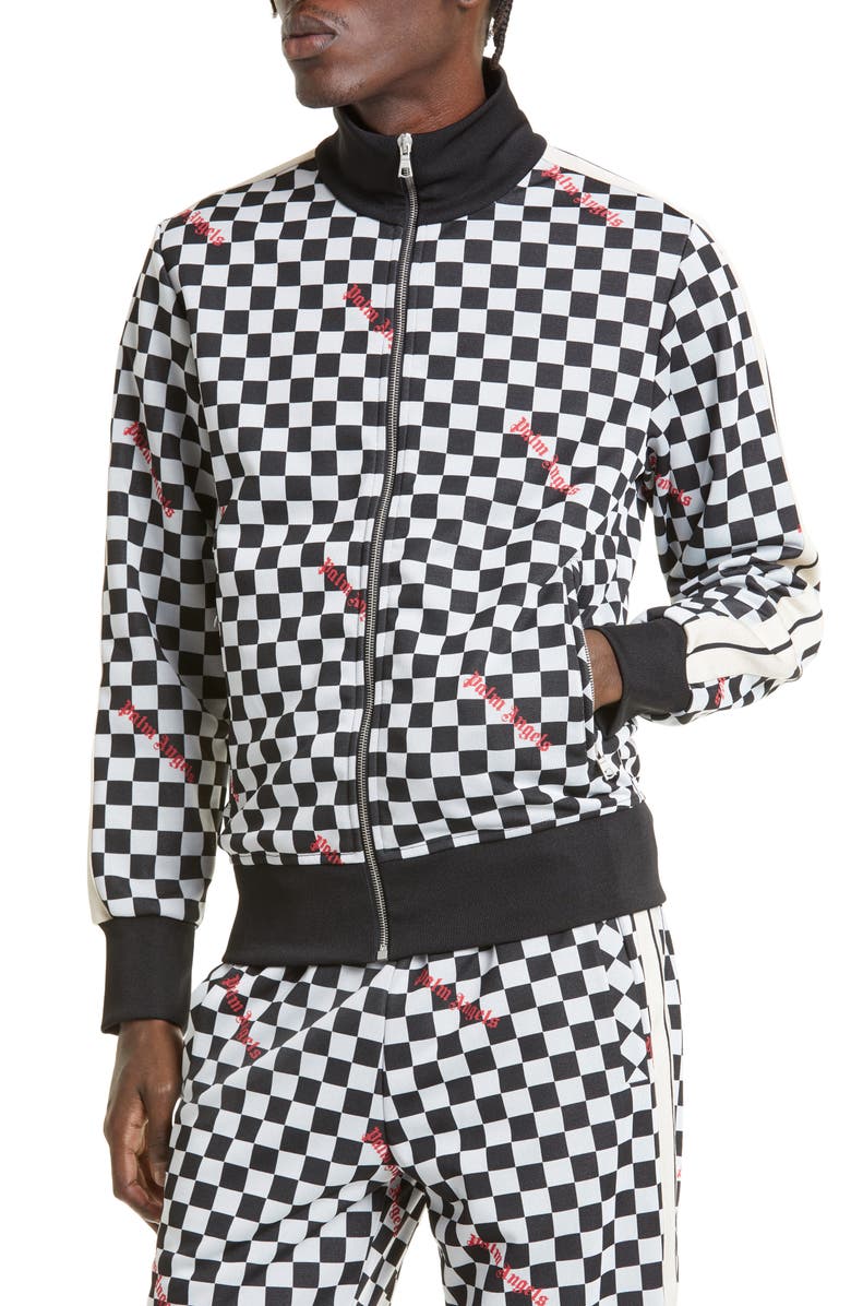 Palm Angels Checkerboard Jacquard Classic Logo Track Jacket, Alternate, color, 
