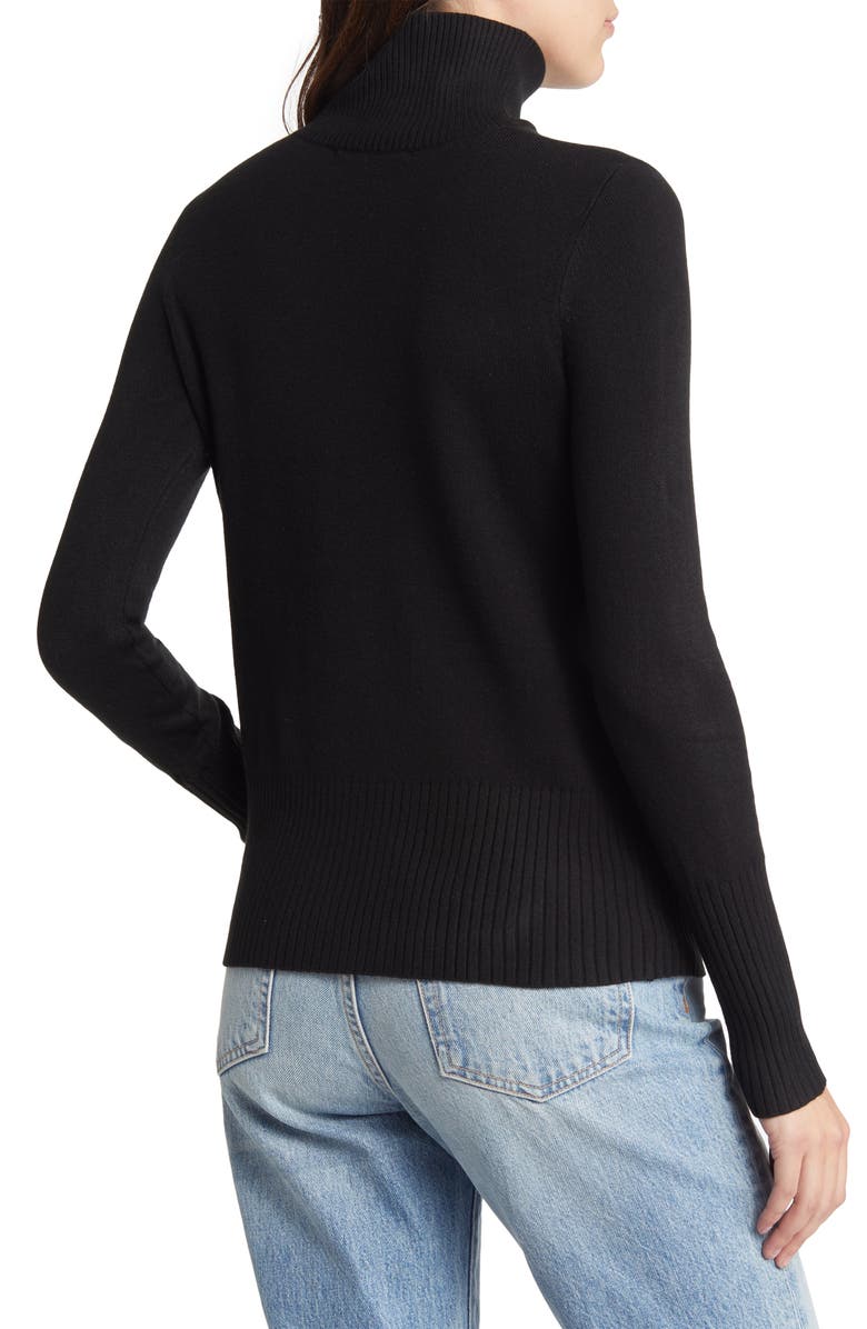 French Connection Cutout Turtleneck Sweater, Alternate, color, 