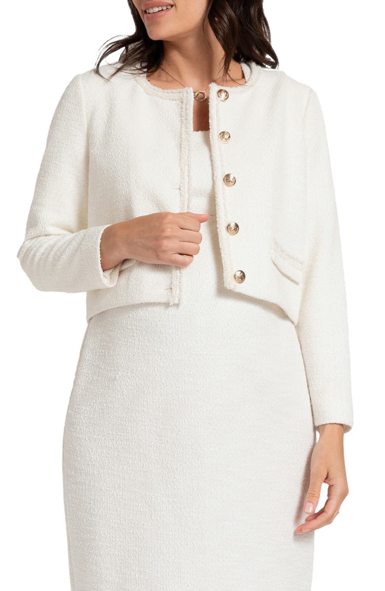 Seraphine Crop Tweed Maternity Blazer, Main, color, 