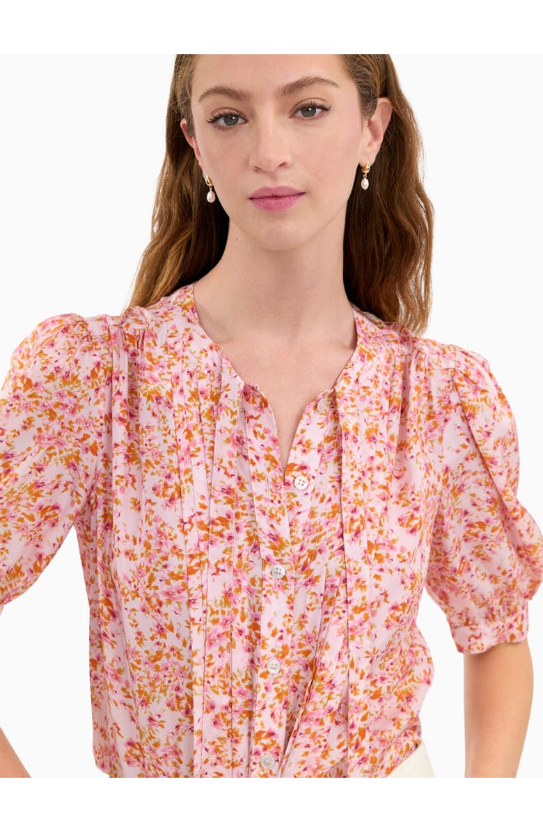 Rebecca Taylor Bellamy Silk Blouse, Alternate, color, Pale Pink Multi