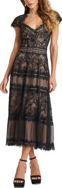Tadashi Shoji Lace V-Neck Midi Dress