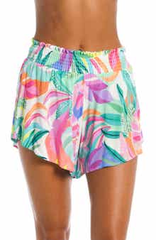 Sunshine 79 Vacation Smocked Cover-Up Shorts