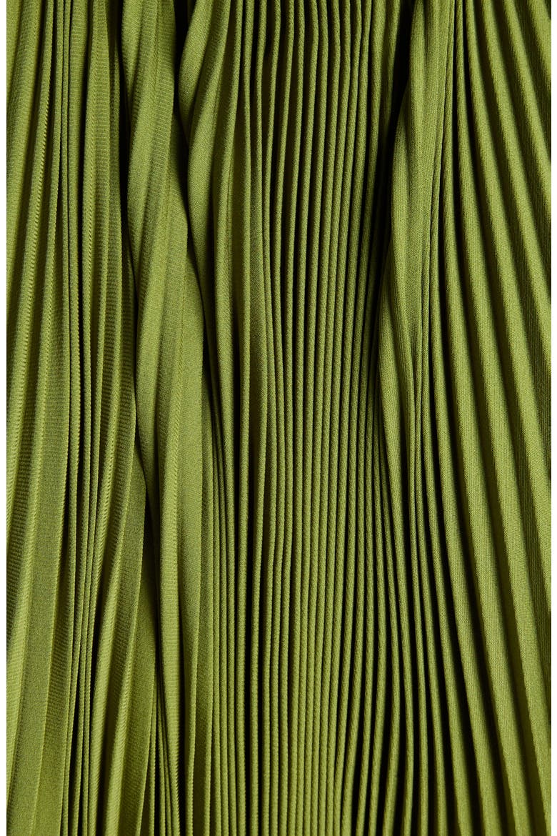Pleated Halter Dress, Alternate, color, LIME GREEN