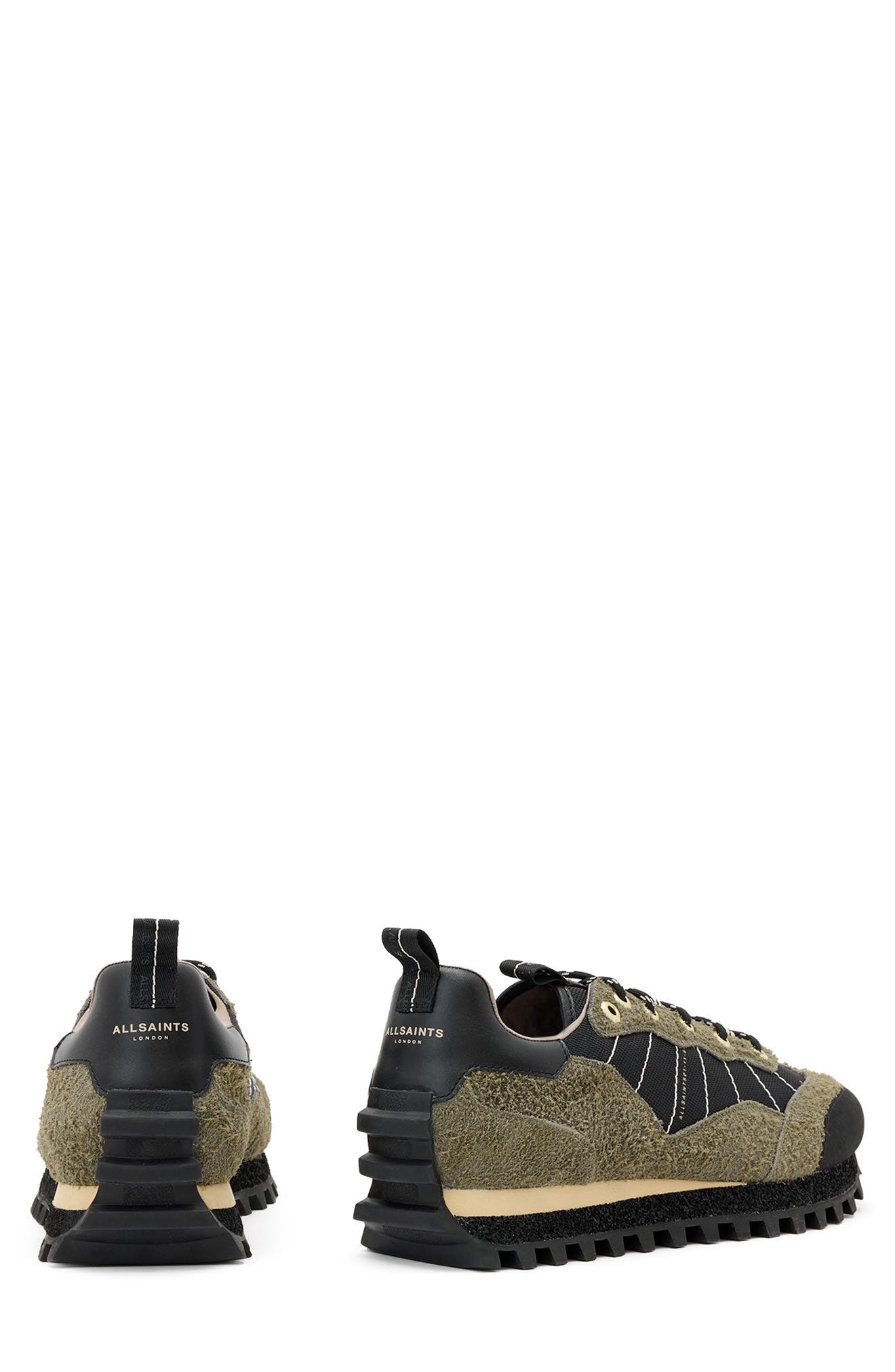AllSaints Nevis Cleated Sneaker, Alternate, color, Khaki Green/ Black