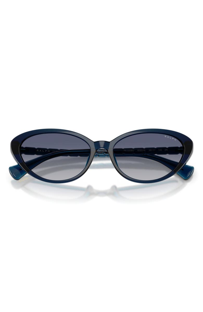 Ralph Lauren 56mm Butterfly Sunglasses, Alternate, color, Dark Transparent Blue