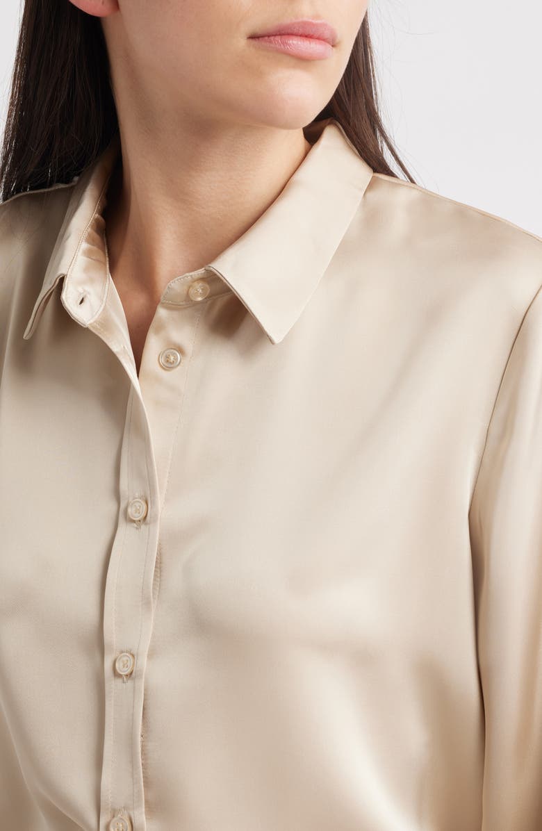 Tahari ASL Satin Button-Up Shirt, Alternate, color,
