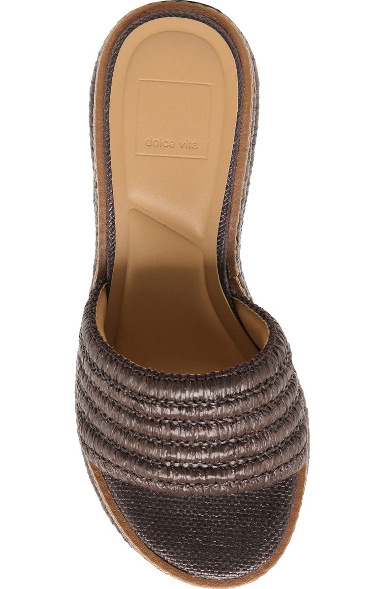 Dolce Vita Throne Platform Wedge Sandal, Alternate, color, Chocolate Woven Raffia