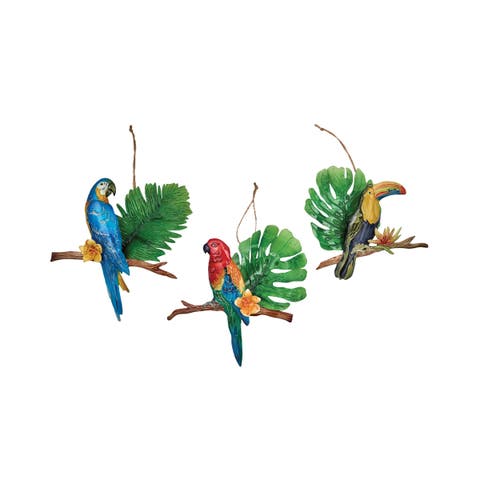 Rainforest Bird Christmas Tree Ornament Set of 3