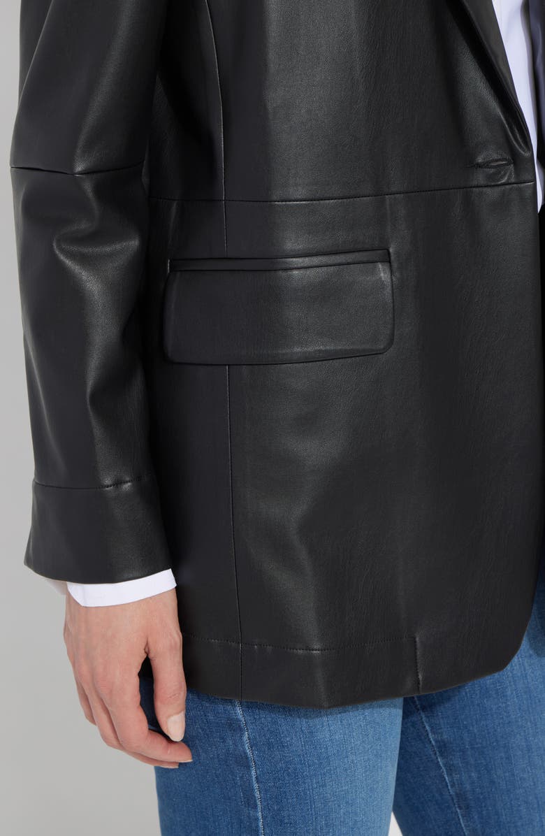 Lysse Faux Leather Blazer, Alternate, color, Black
