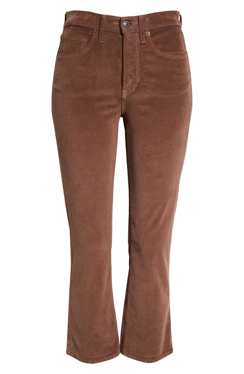 Veronica Beard Carly High Waist Kick Flare Crop Corduroy Jeans, Alternate, color,