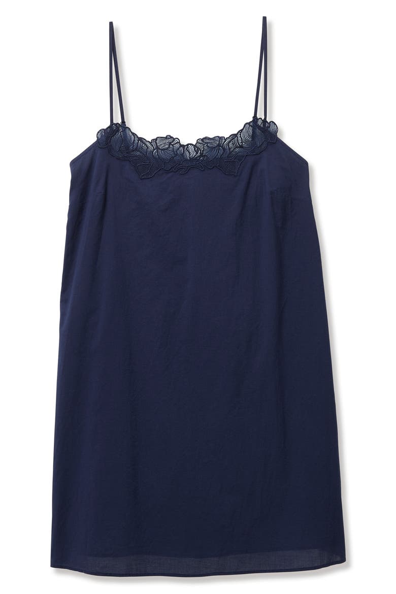 Voile Fleur Cotton Slip Nightgown, Main, color, NAVY