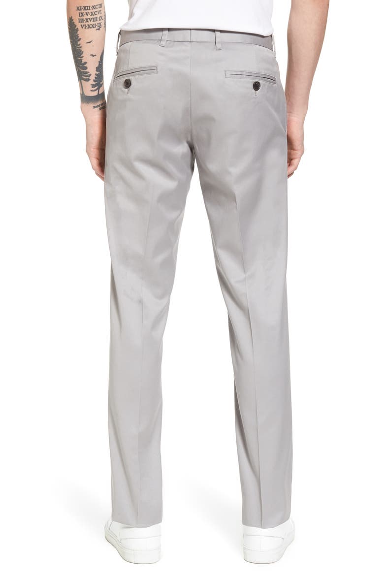 Slim Fit Non-Iron Chinos, Alternate, color, GREY ALLOY