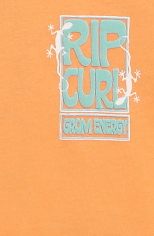 Rip Curl Kids' Grom Energy Cotton Graphic T-shirt In Mandarin Zest