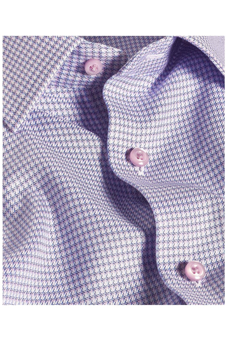 Regular Fit Microcheck Cotton Dobby Dress Shirt, Alternate, color, WHITE/ PINK
