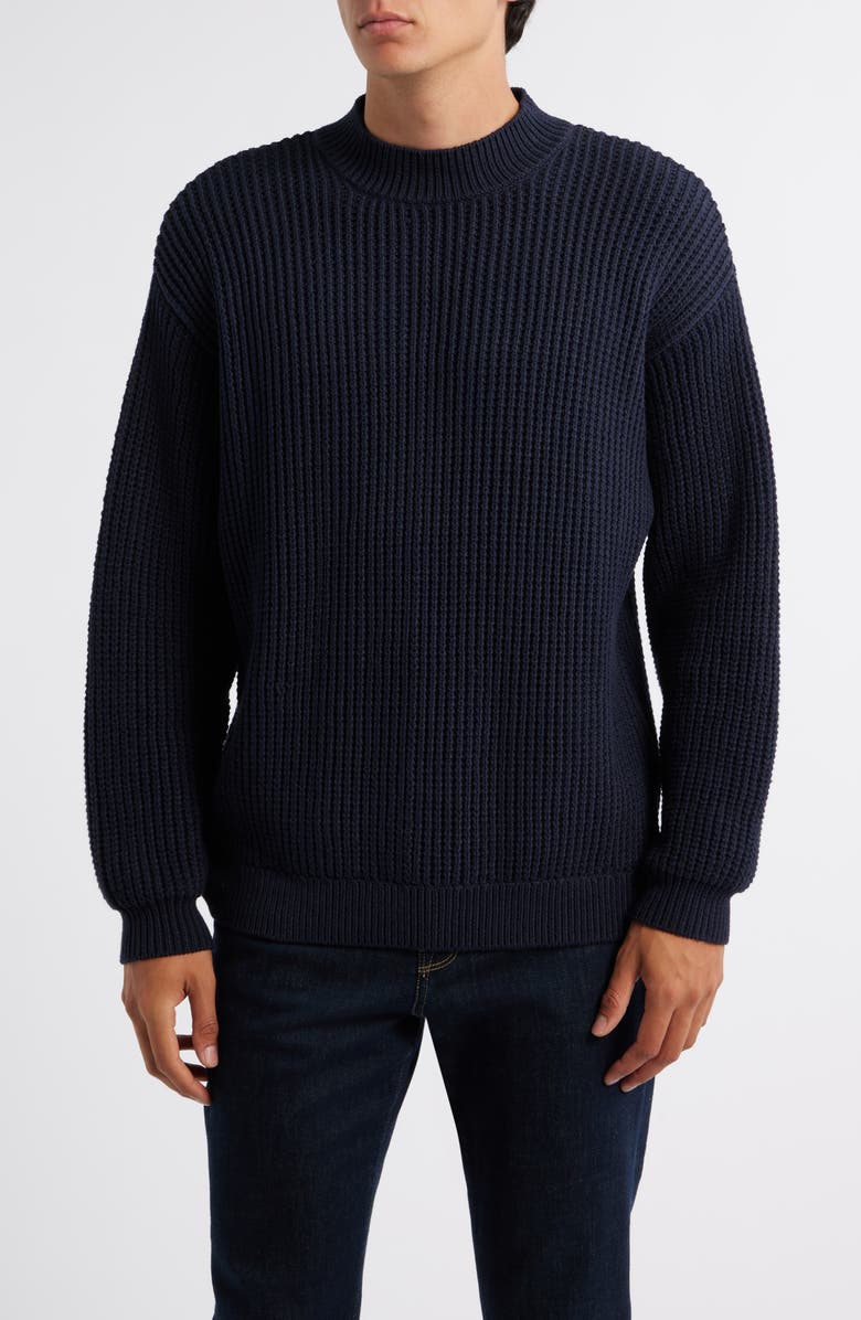 KROST Brioche Chunky Knit Sweater, Main, color, Dark Navy