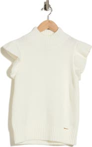 ELIE ELIE TAHARI Ruffle Cap Sleeve Sweater