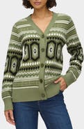 ALIGNE Federika Embellished Fair Isle Cotton & Wool Blend Cardigan