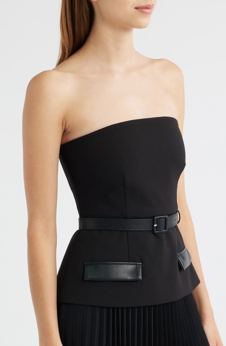 LIKELY Valora Strapless Midi Dress, Alternate, color, Black