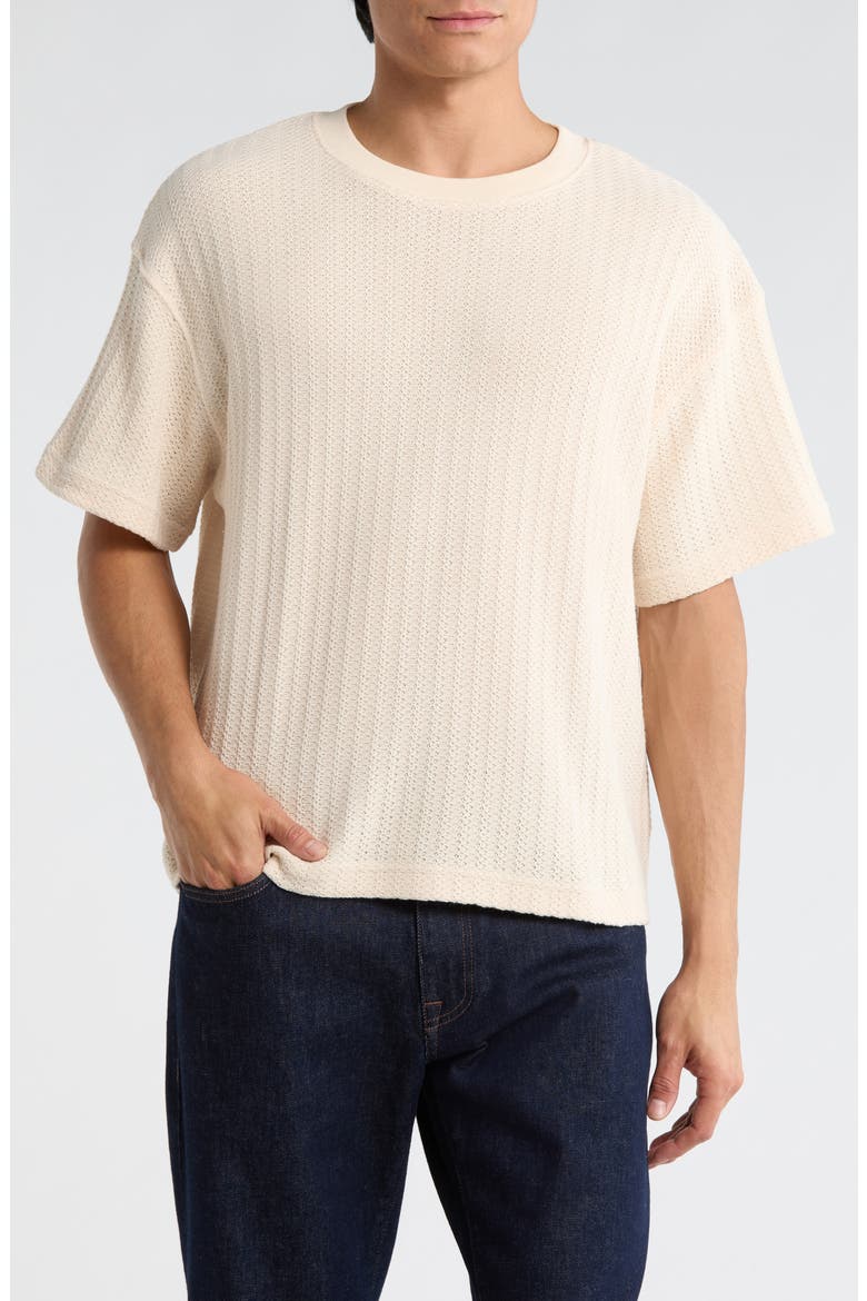 Knit T-Shirt, Main, color, BONE