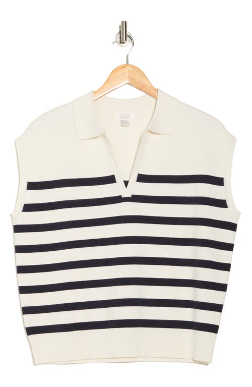 Nordstrom Rack Sleeveless Popover Polo Sweater In White
