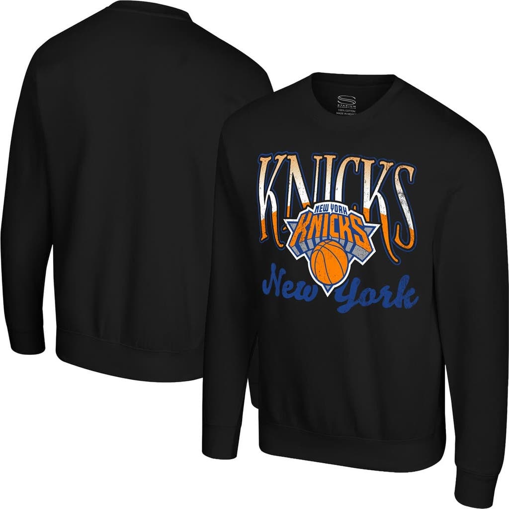 Stadium Essentials Unisex Black New York Knicks Sky High Fleece Sweatshirt