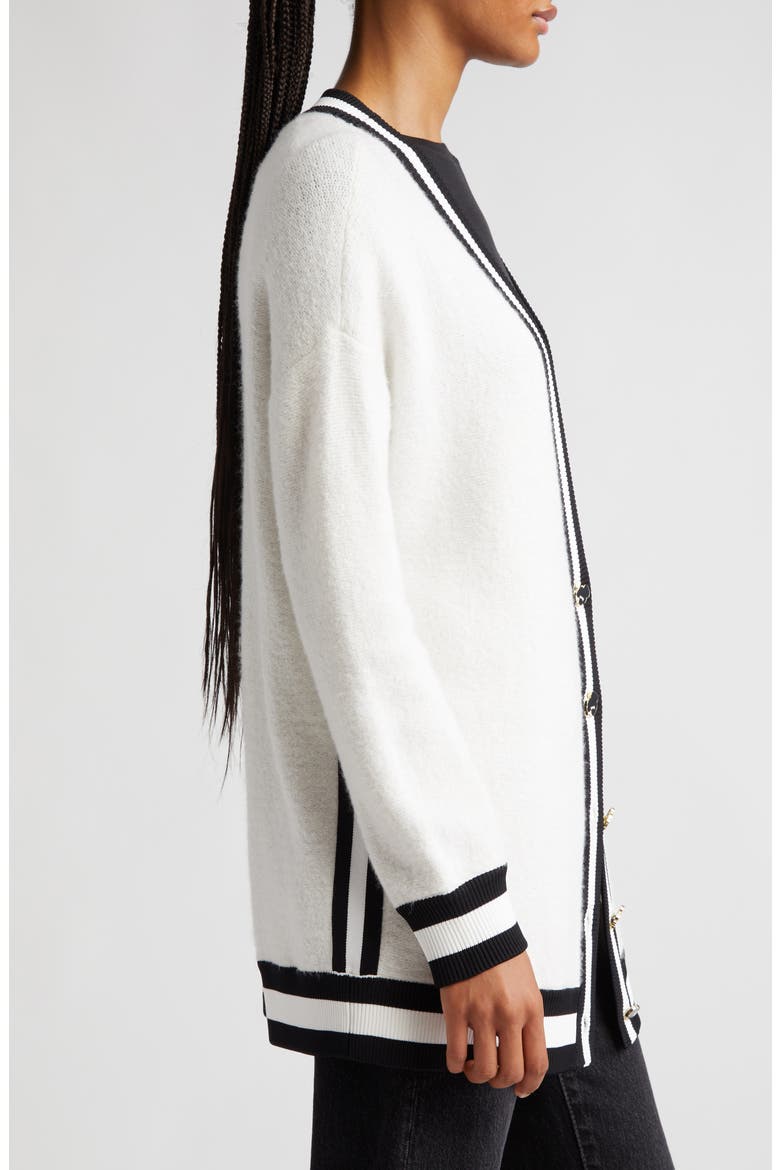Barry Oversize Cardigan, Alternate, color, ECRU/ BLACK