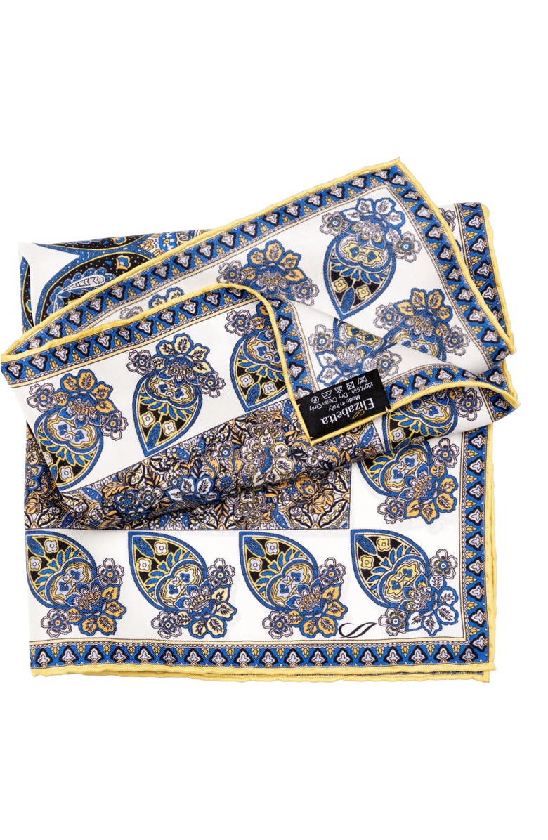 Elizabetta Torino - Silk Pocket Square for Men, Alternate, color, Blue