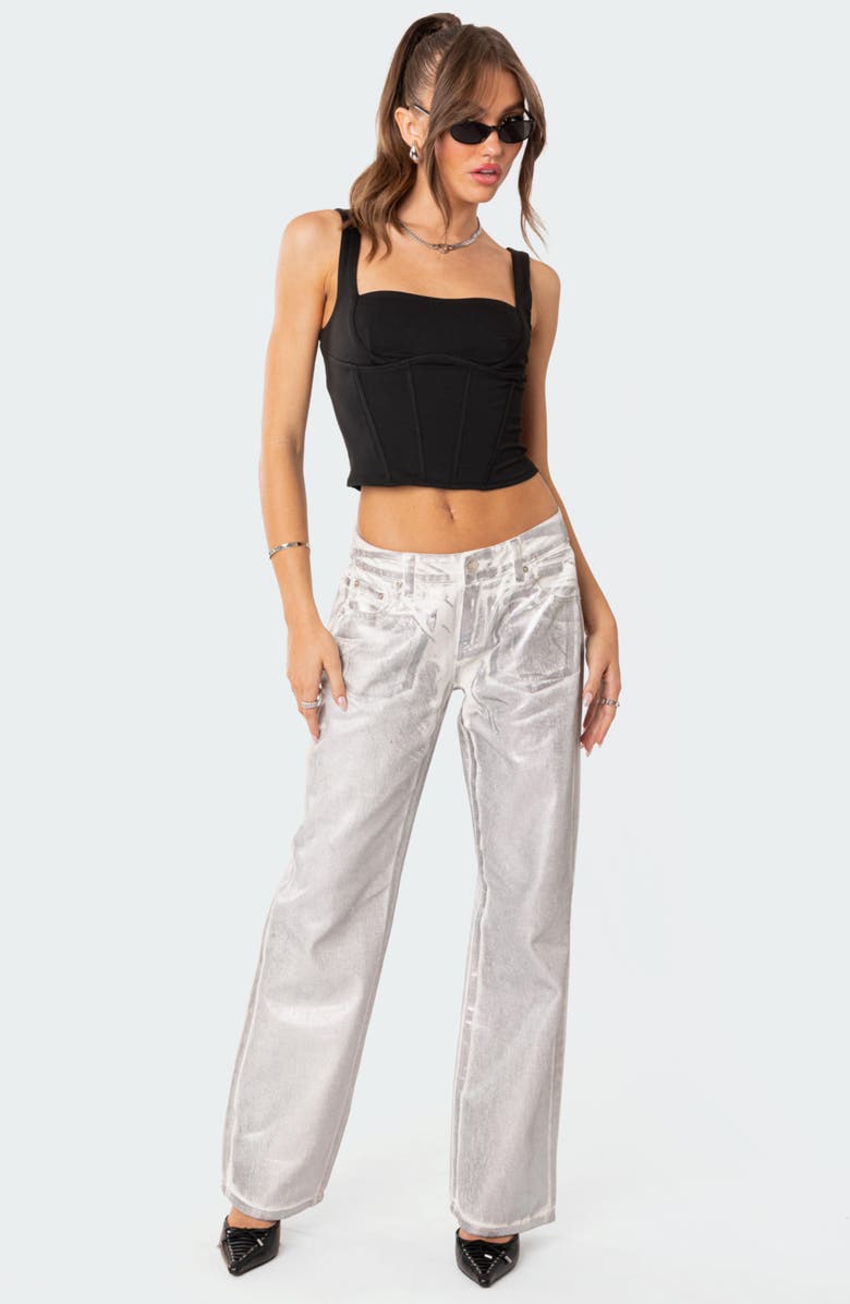 EDIKTED Corset Crop Top, Alternate, color, 