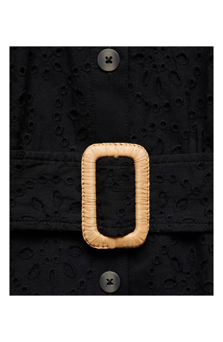 MANGO Swiss Embroidered Belted Long Sleeve Shirtdress, Alternate, color,