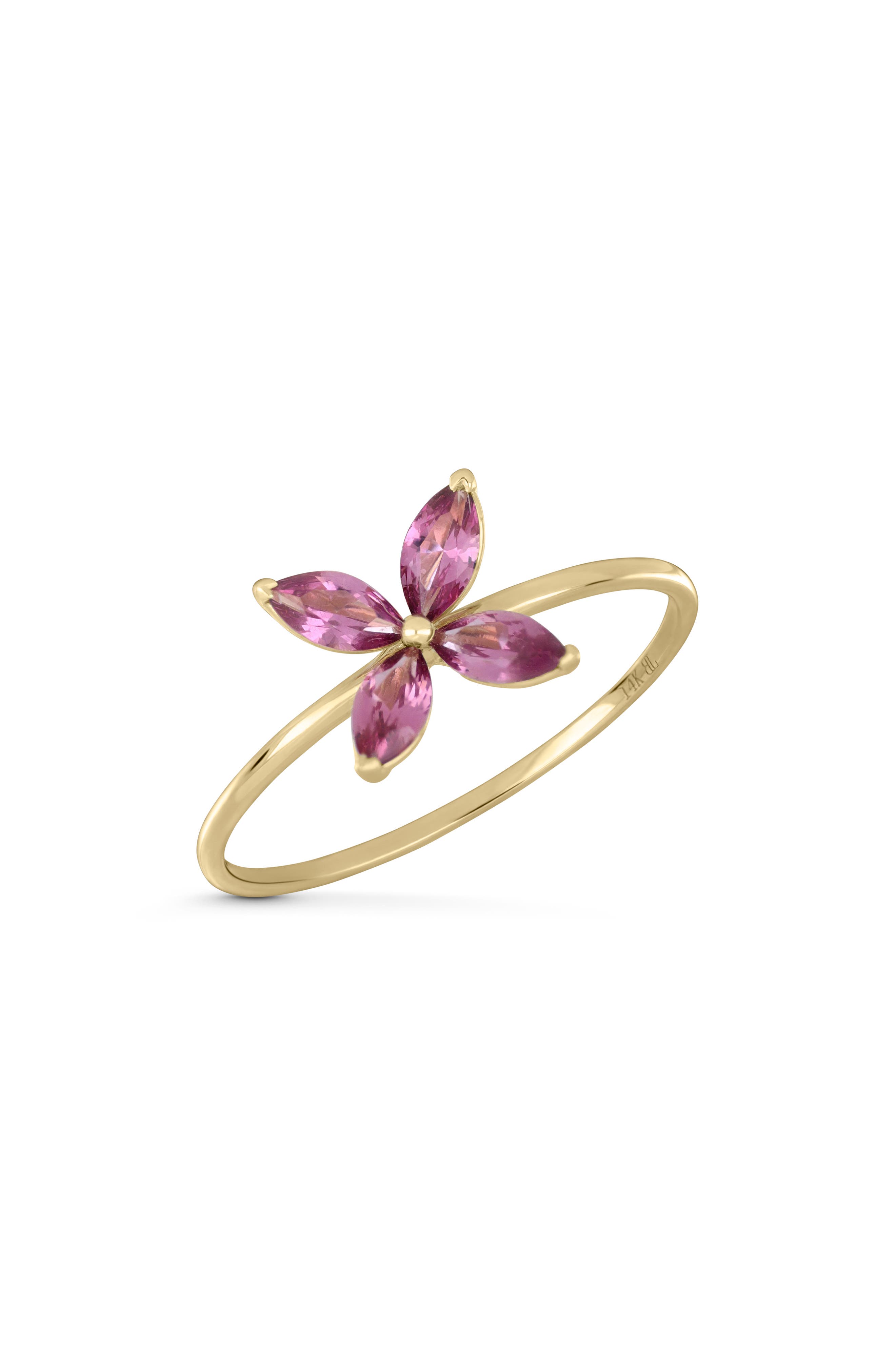 14k Gold Garnet Stackable Ring