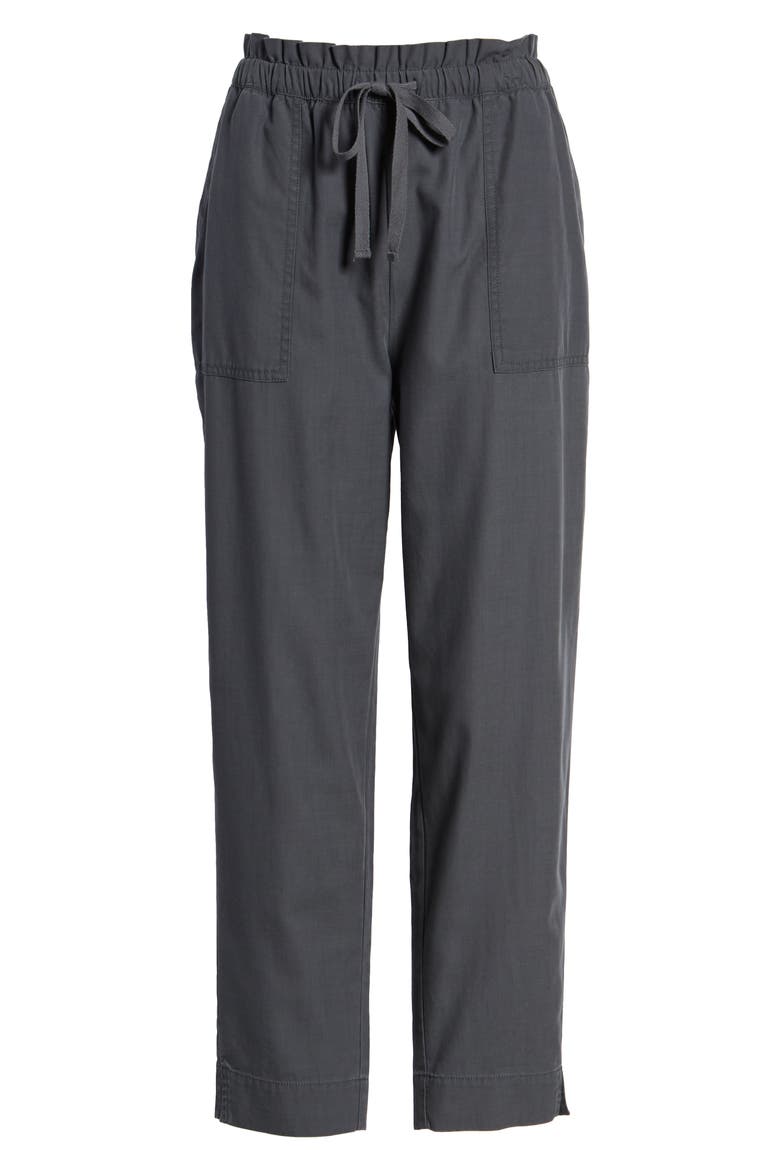 Drawstring Waist Ankle Pants, Alternate, color, GREY EBONY