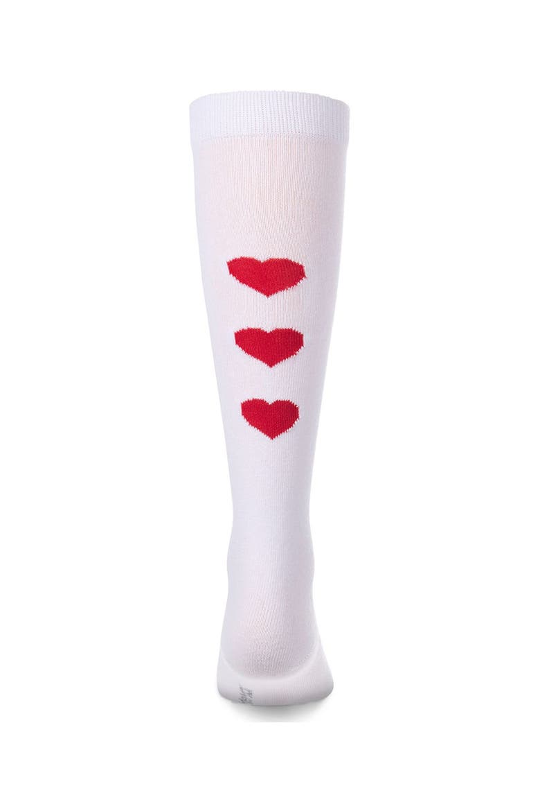 Triple Heart Mini-Ribbed Heart-Themed Knee High Sock, Alternate, color, Red