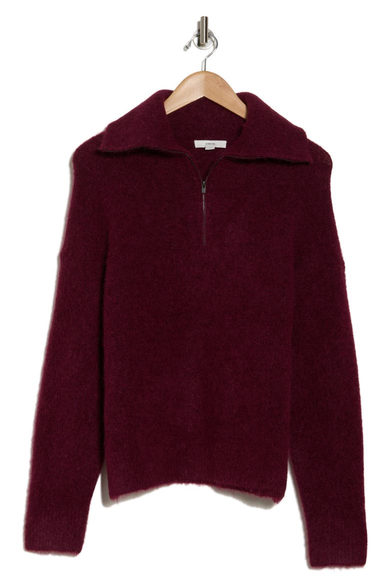 Quarter Zip Sweater, Alternate, color, DEEP IRIS