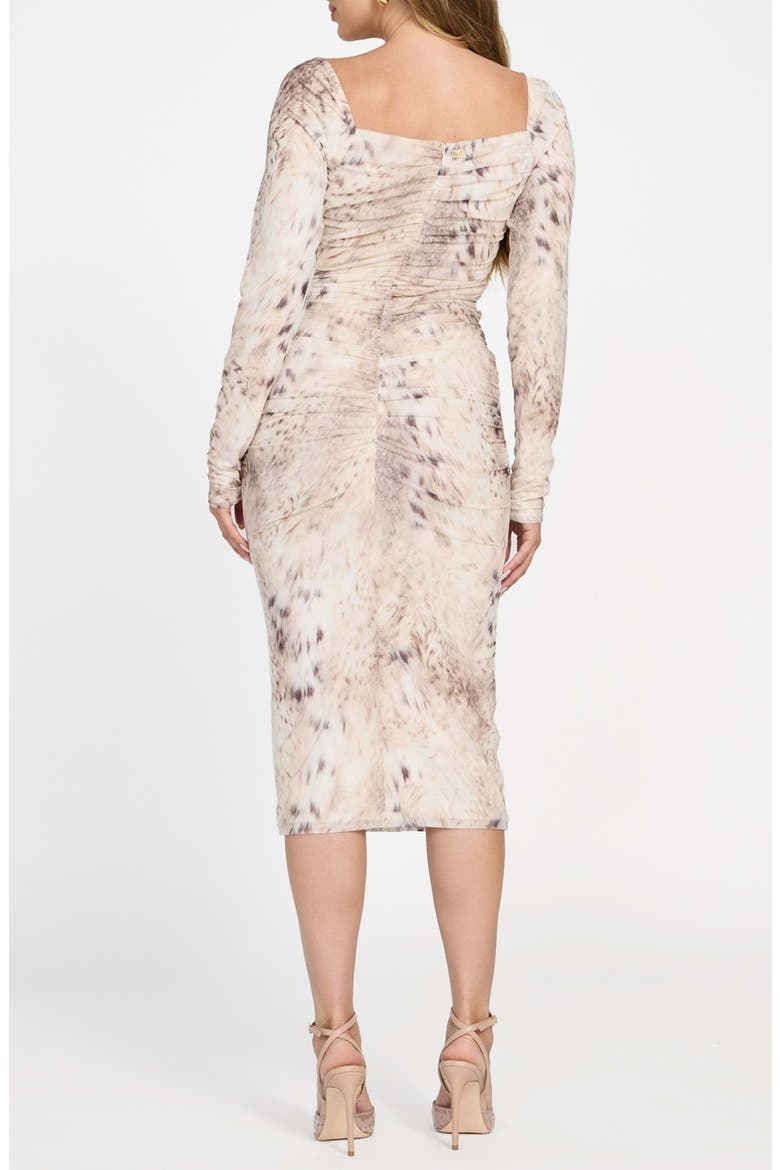 Holly Drape Long Sleeve Body-Con Dress, Alternate, color, BEIGE