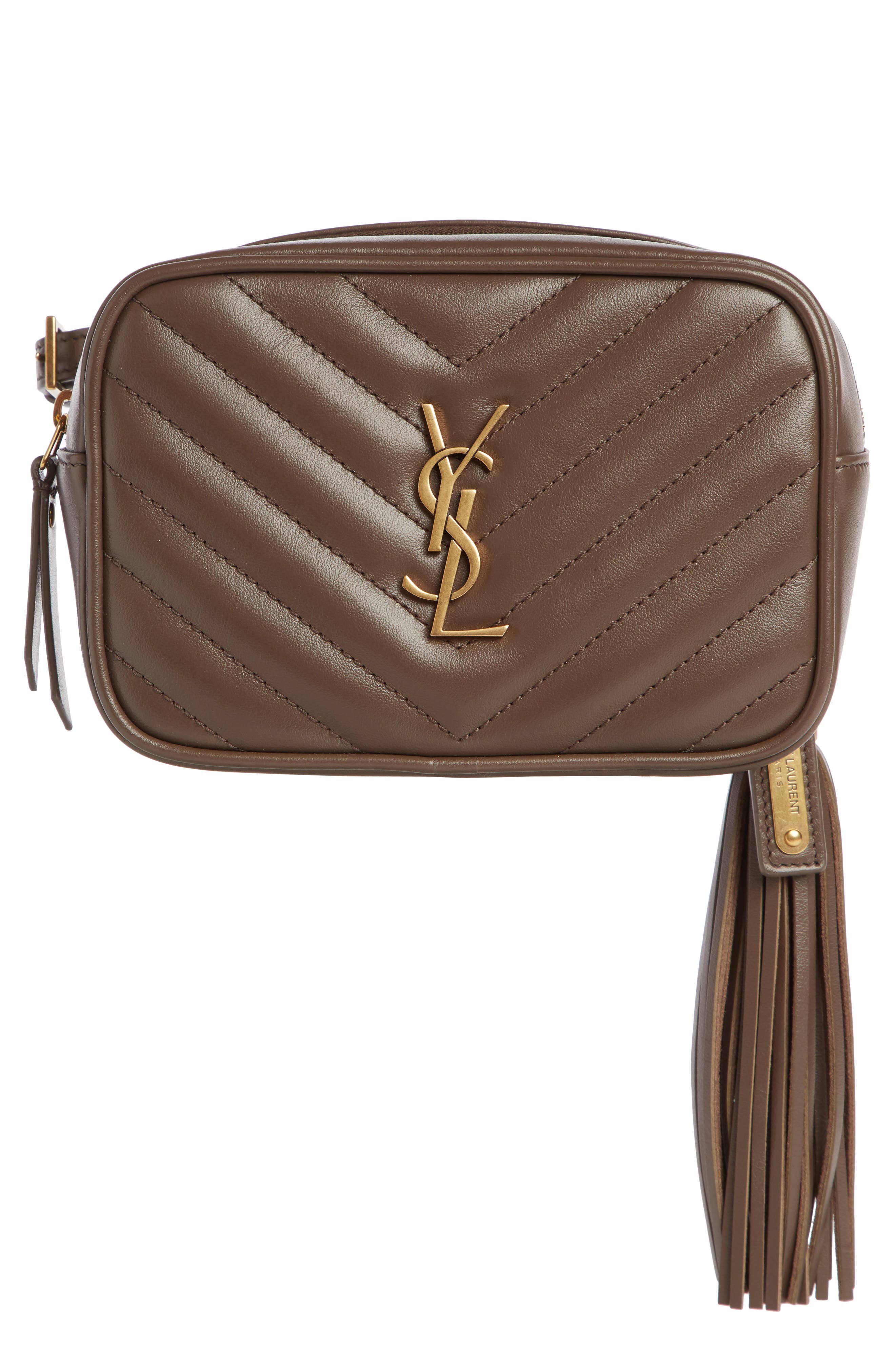 Saint Laurent Lou Quilted Leather Belt Bag with Tassel, Main, color, 