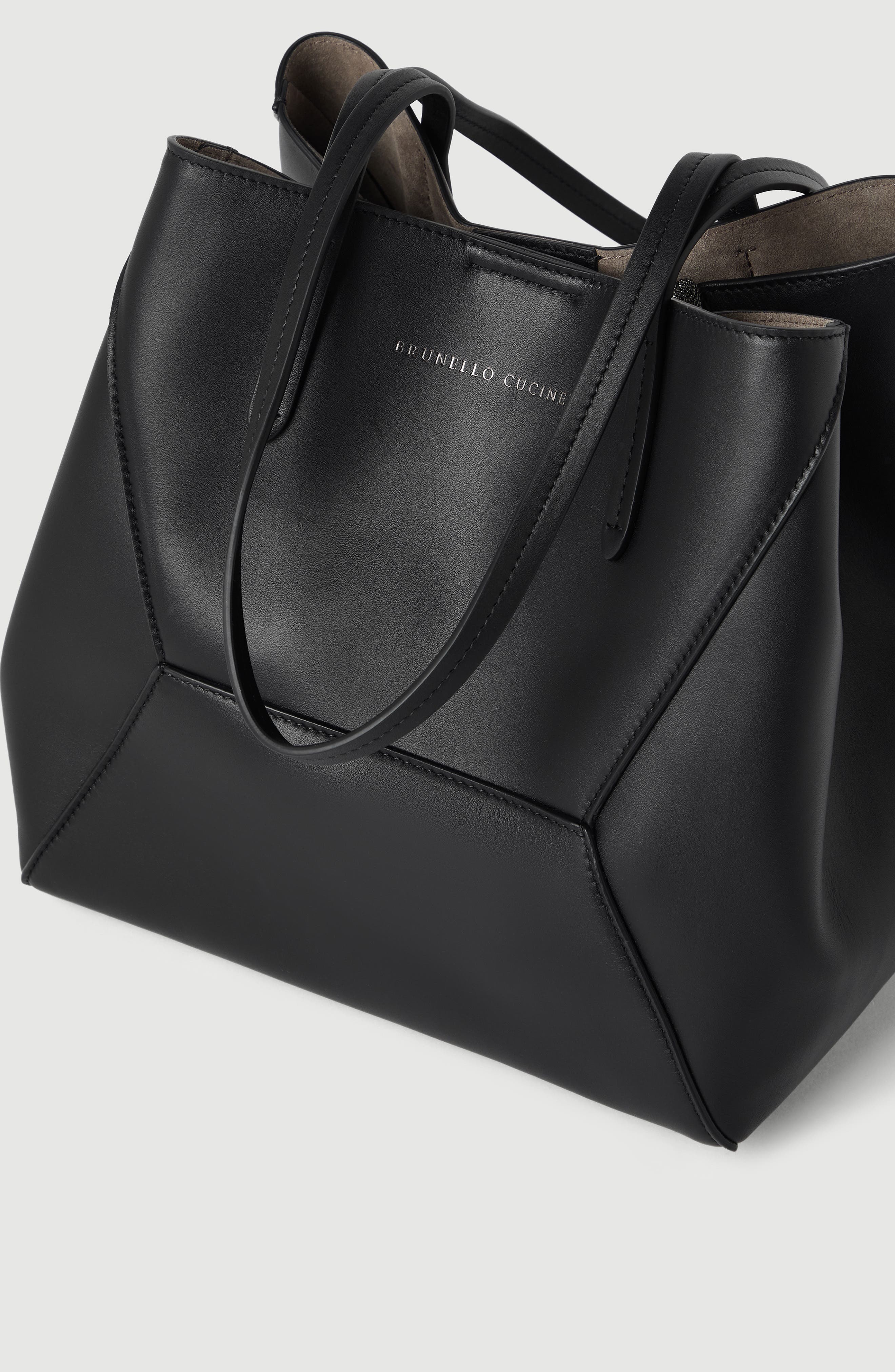 BC Duo large bag in calfskin with monili, Alternate, color, Black