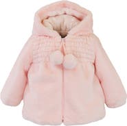 Widgeon Faux Fur Hooded Zip Front Smocked Jacket