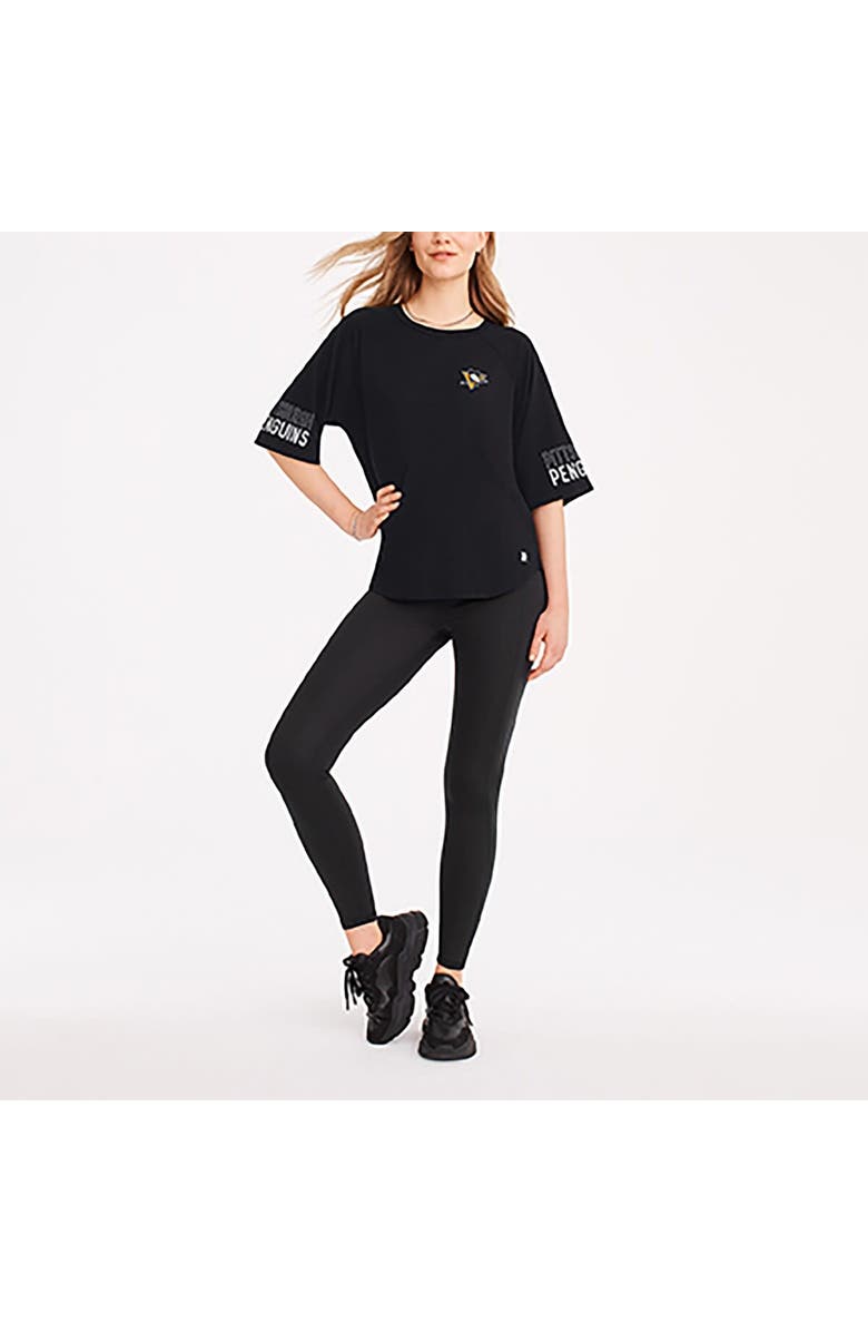 DKNY SPORT Women's DKNY Sport Black Pittsburgh Penguins Diana Tri-Blend Oversized T-Shirt, Main, color, 