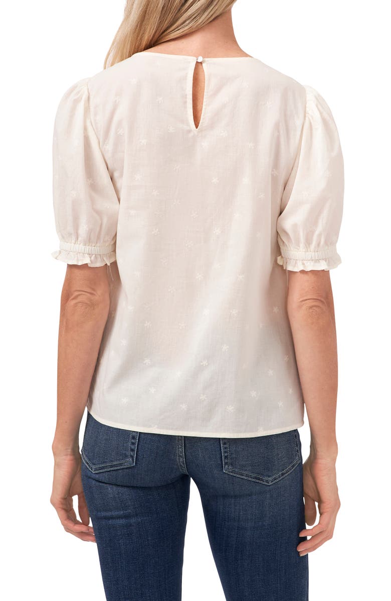 CeCe Puff Sleeve Embroidered Top, Alternate, color, 