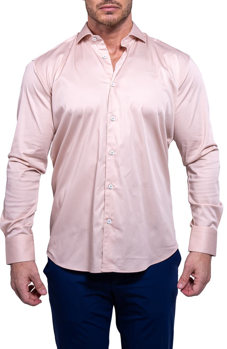Maceoo Einstein Aristocratluxestretch Button-Up Shirt, Main, color, Light Brown