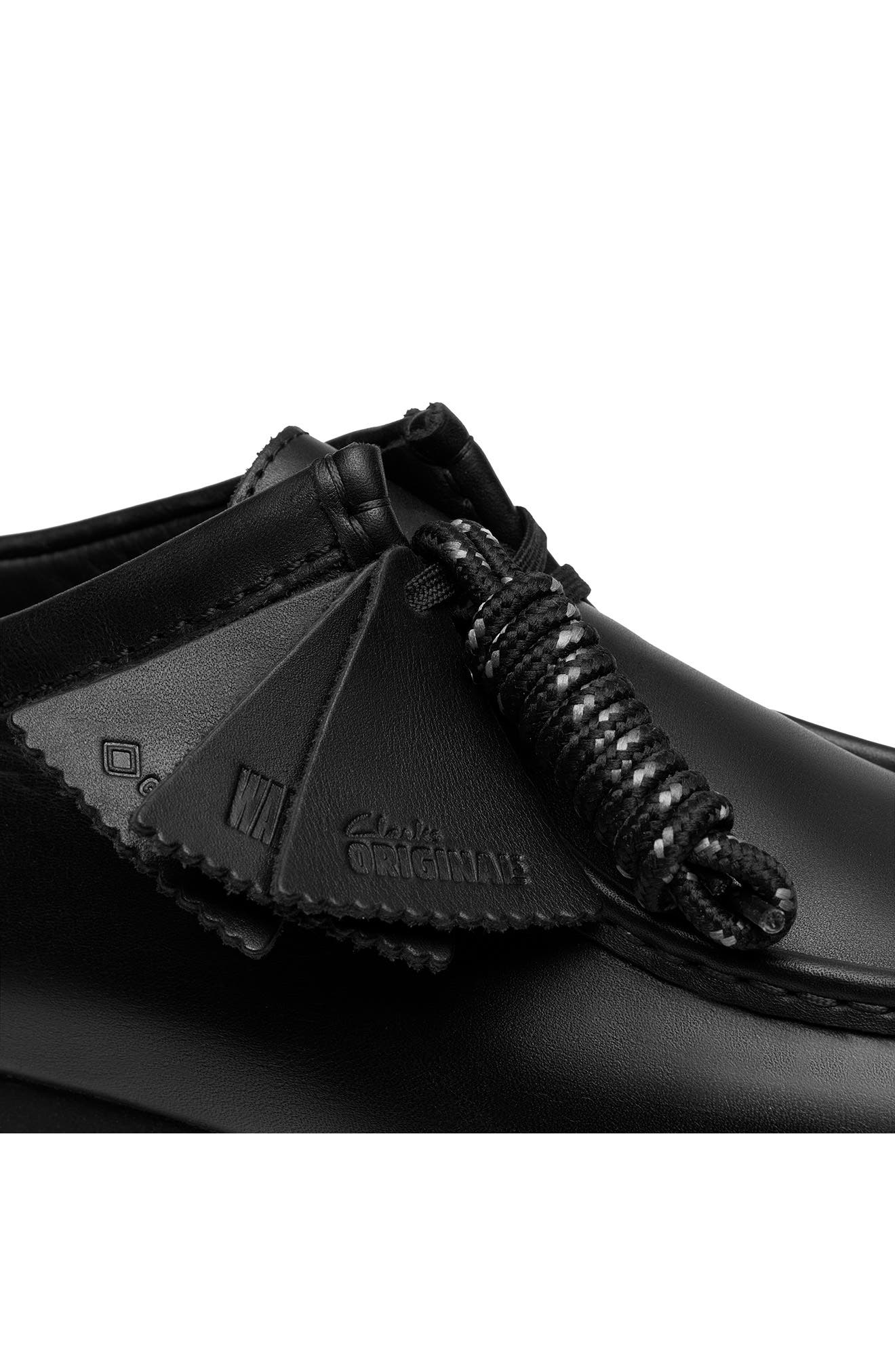 Clarks<sup>®</sup> Originals Wallabee Gore-Tex<sup>®</sup> Waterproof Shoe, Alternate, color, Black/ Black Leather