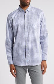Johnston & Murphy Tile Print Button-Up Shirt