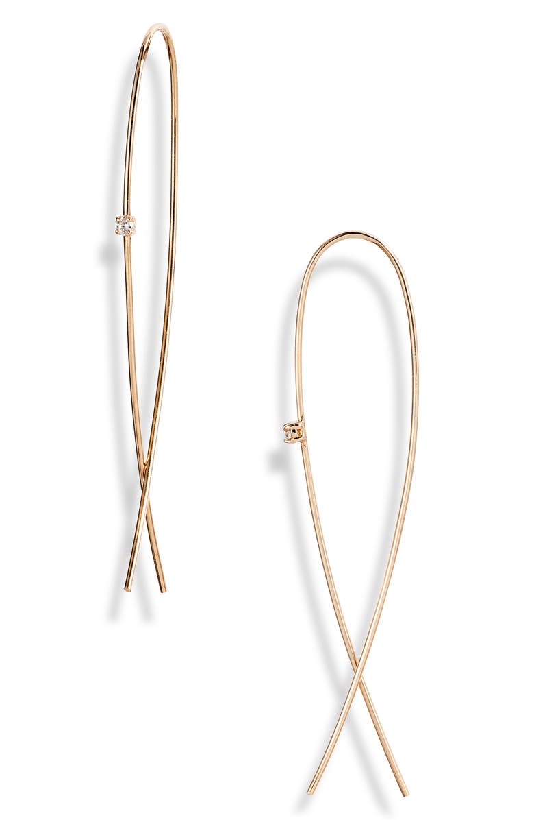 LANA Medium Upside Down Diamond Hoop Earrings, Main, color,