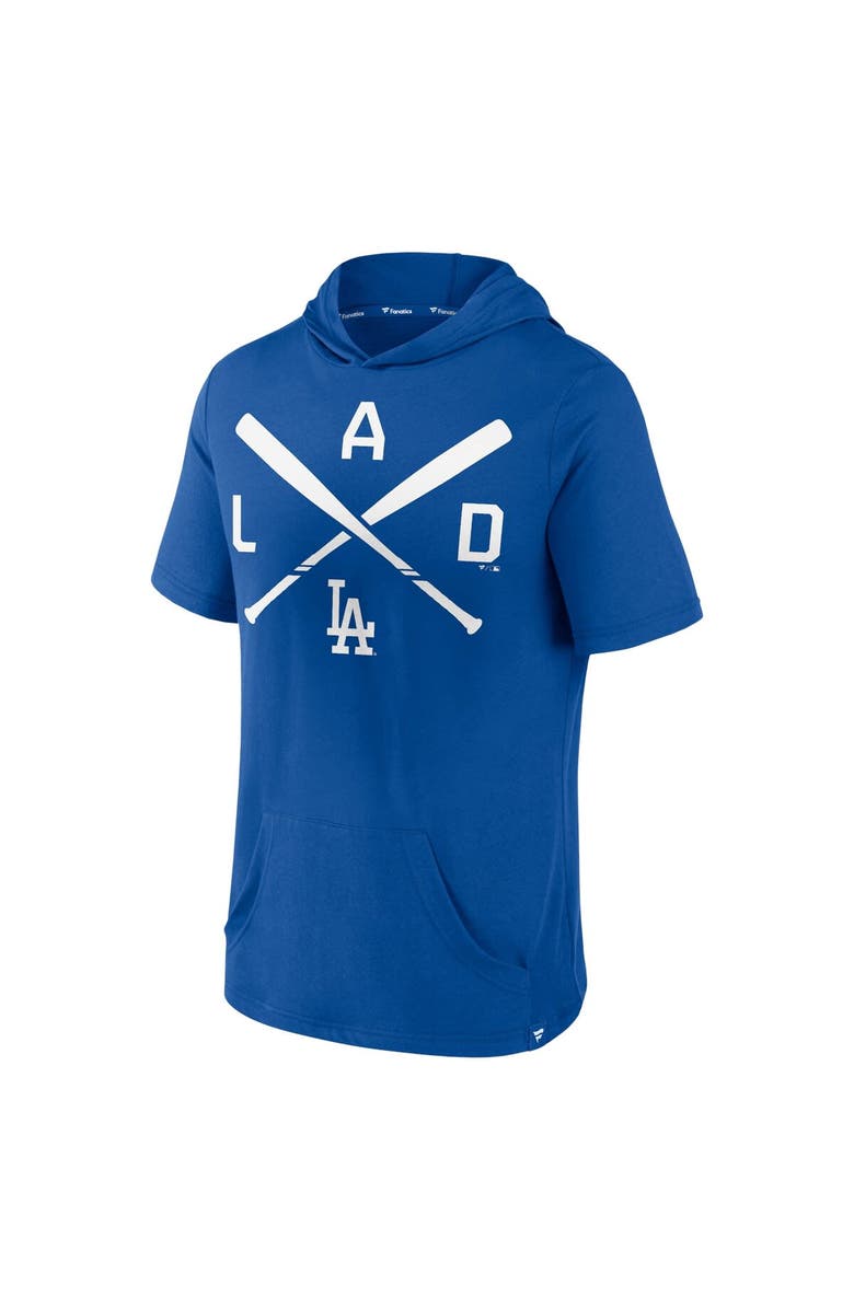 FANATICS Men's Fanatics Branded Royal Los Angeles Dodgers Iconic Rebel Short Sleeve Pullover Hoodie, Alternate, color, 