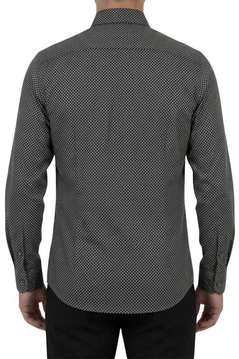 Regular Fit Geometric Print 4-Way-Stretch Button-Up Shirt, Alternate, color, GREY